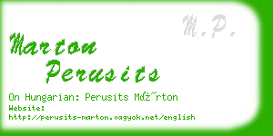 marton perusits business card